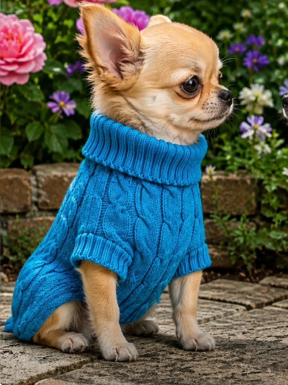 Pick 1 Chihuahua Pink Knit Turtleneck Dog Sweater - Soft Cozy Warm